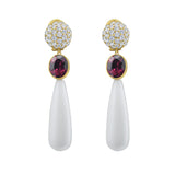 Reign White Agate Statement Drop Earrings