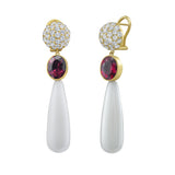 Reign White Agate Statement Drop Earrings