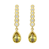Reign Yellow Teardrop Tourmaline Drop Earrings