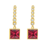 Reign Princess Cut Tourmaline Drop Earrings