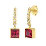 Reign Princess Cut Tourmaline Drop Earrings