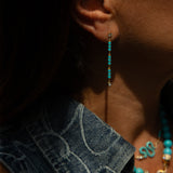 Nouvelle Diamond Turquoise Enamel Dangle Drop Earrings