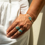 Nouvelle Diamond Turquoise Enamel Serpent Coil Ring