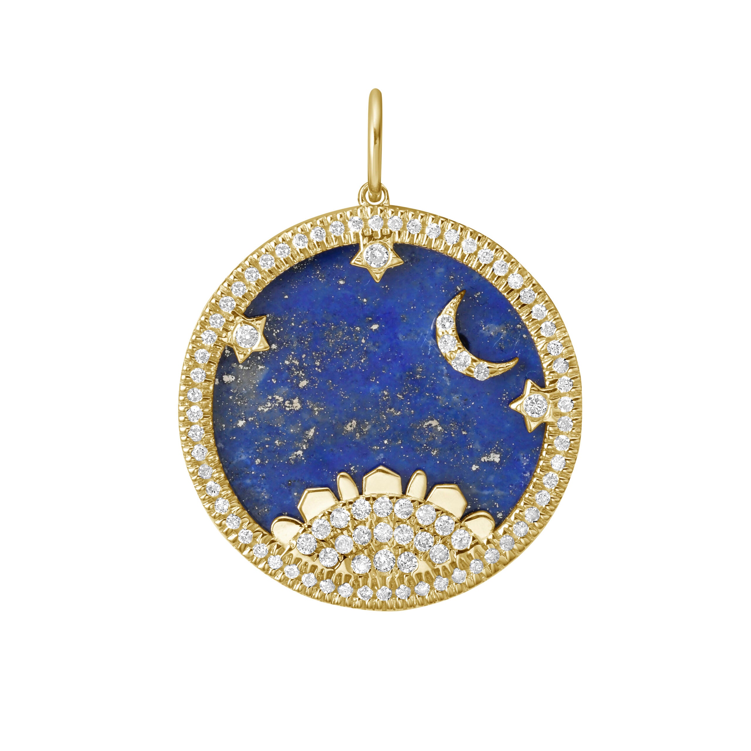 Starry Night Lapis Lazuli Mountain Charm