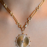 Cassandane Large Sun Medallion Trombone Necklace