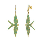 Wings Of Love Emerald Swallow Drop Earrings