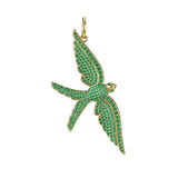 Wings of Love Emerald Swallow Charm