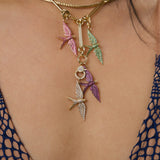 Wings of Love Emerald Swallow Charm