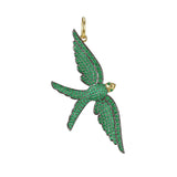 Wings of Love Emerald Swallow Charm