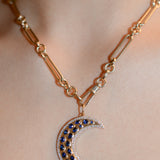 Måneskin Sapphire Moon Charm Trombone Necklace