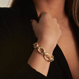 Palermo Interlocking Satin Oval Link Bracelet