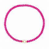 Rondelle Pink Agate Bead Necklace