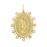 Diamond Mary Medallion Charm