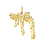 Emerald Cut Diamond Chai Charm