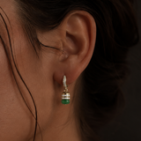 Rondelle Green Agate Bead Earrings
