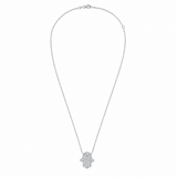 Hamsa Full Pavé Diamond Charm Necklace