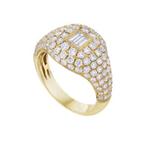 Baguette Diamond Pavé Signet Ring