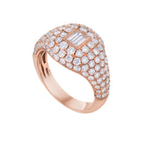 Baguette Diamond Pavé Signet Ring