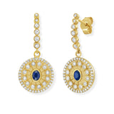 Serenity Sapphire and Diamond Dangle Earrings