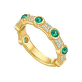 Aurelia Emerald and Diamond Stackable Ring