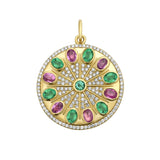 Serenity Emerald And Pink Sapphire Amulet Charm