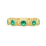 Lionheart Aurelia emerald stackable ring in 14K gold — elegant gold band for layering