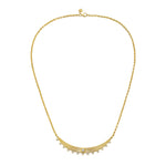 Lionheart Aurelia diamond fluted bar necklace in 14K gold with diamonds — textured modern heirloom pendant