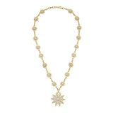Lionheart Lumière diamond star charm station necklace in 14K gold with diamonds — a celestial design echoing the Victorian era