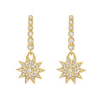 Lionheart Lumière diamond star dangle earrings in 14K gold — luminous celestial drops inspired by the elegance of Victorian star jewelry