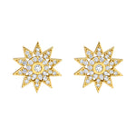 Lionheart Lumière diamond star post earrings in 14K gold — dainty celestial studs inspired by the elegance of Victorian star jewelry