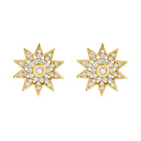 Lionheart Lumière diamond star post earrings in 14K gold — dainty celestial studs inspired by the elegance of Victorian star jewelry