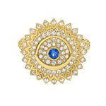 Lionheart Soraya evil eye diamond signet ring in 14K gold with full diamonds — protective statement ring