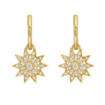 Lionheart Lumière diamond star dangle earrings in 14K gold — luminous celestial drops inspired by Victorian star motifs