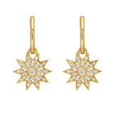 Lionheart Lumière diamond star dangle earrings in 14K gold — luminous celestial drops inspired by Victorian star motifs