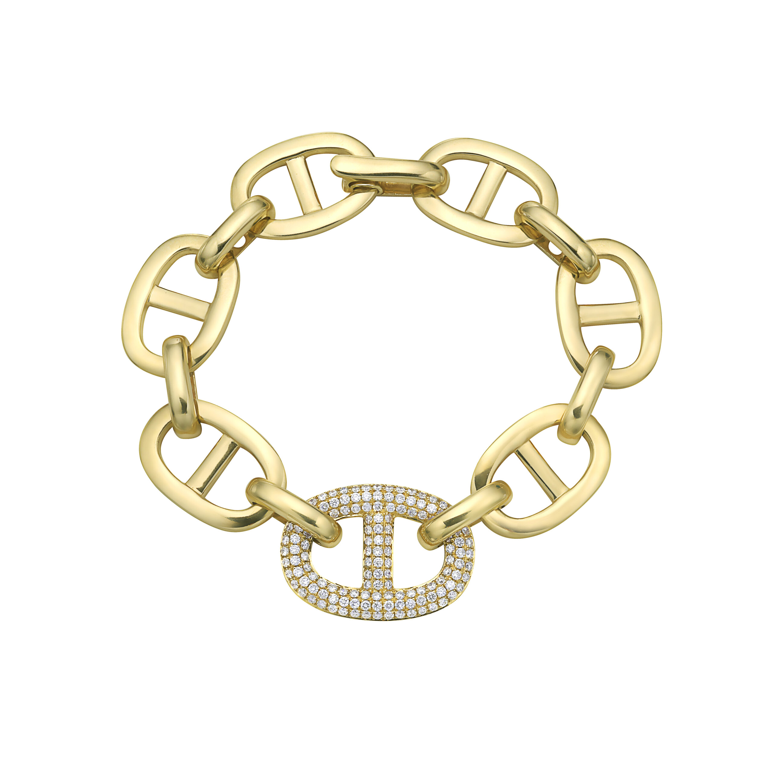 Cassandre Diamond Mariner Link Bracelet In 14K Yellow Gold