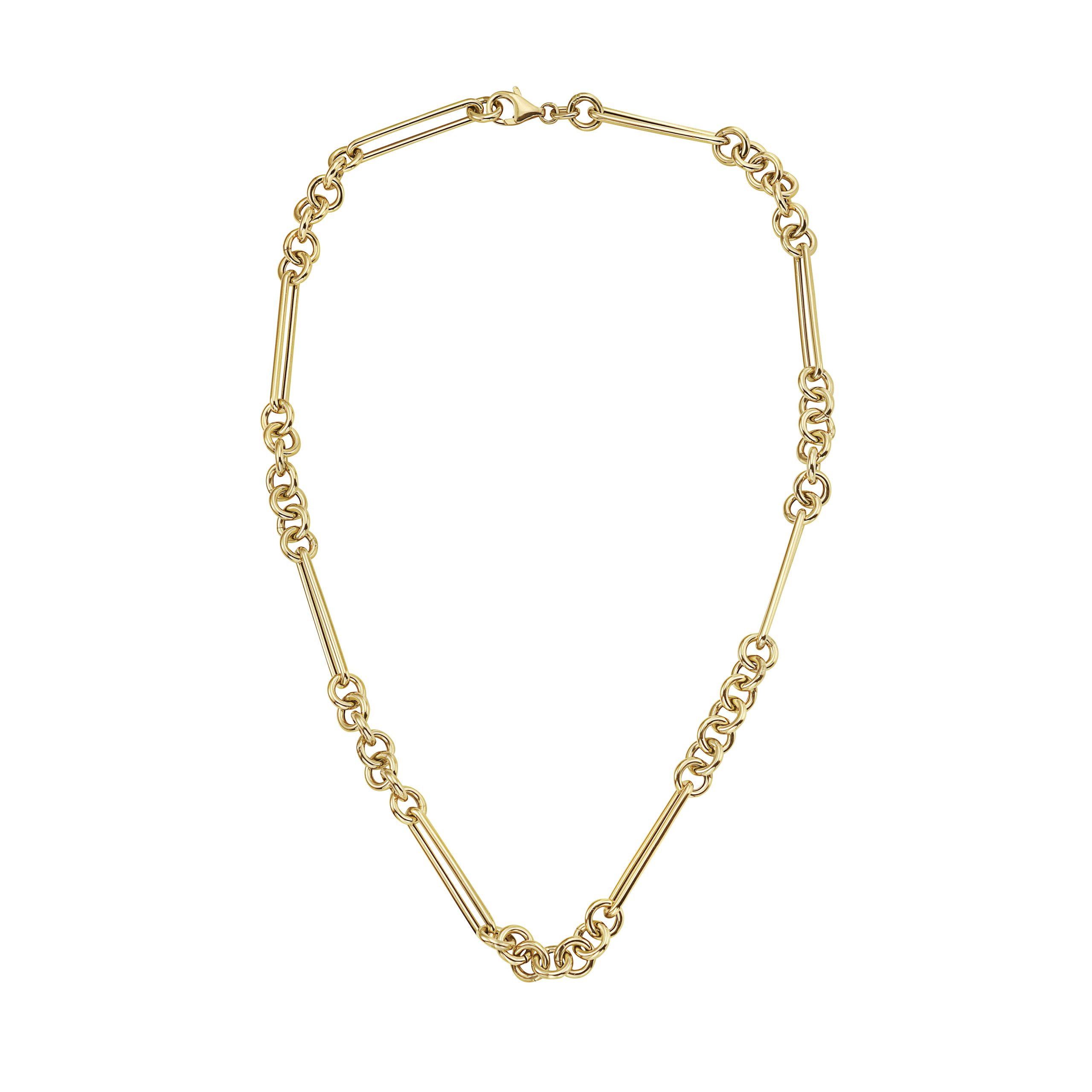 7 Rings Albert Link 5mm Chain In 14K Yellow Gold