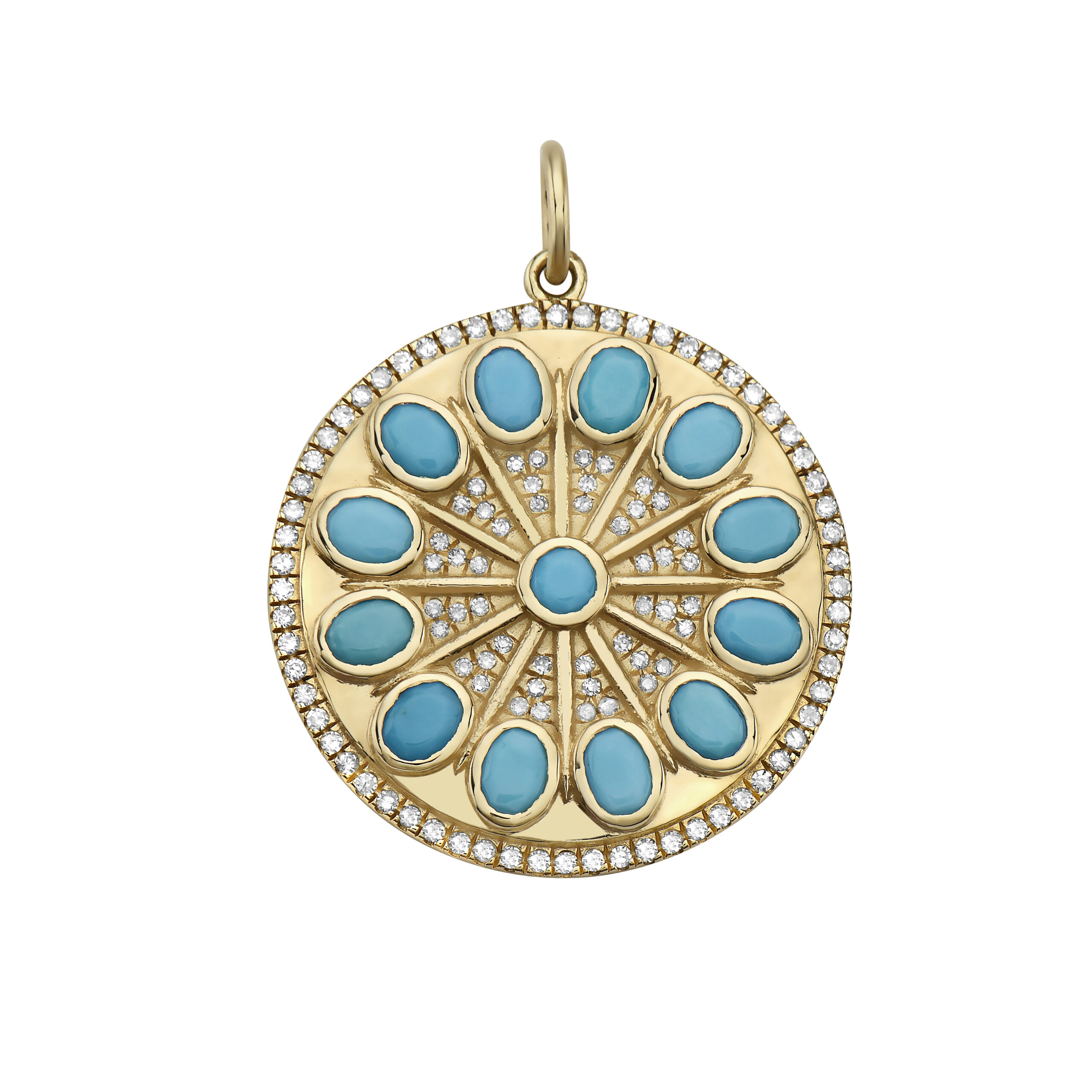 Serenity Amulet With Diamonds And Turquoise