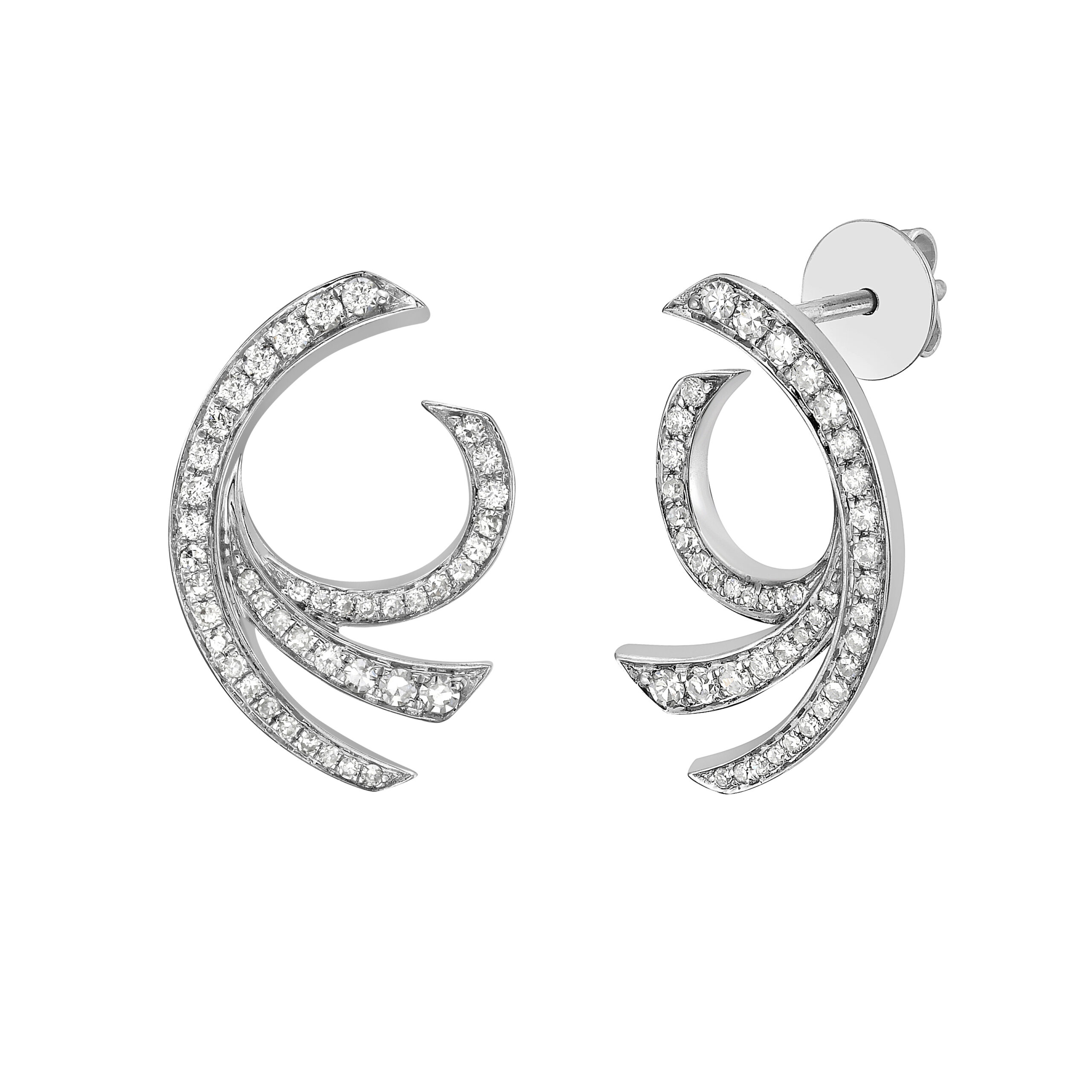 Gwendolyn Diamond Swirl Earrings