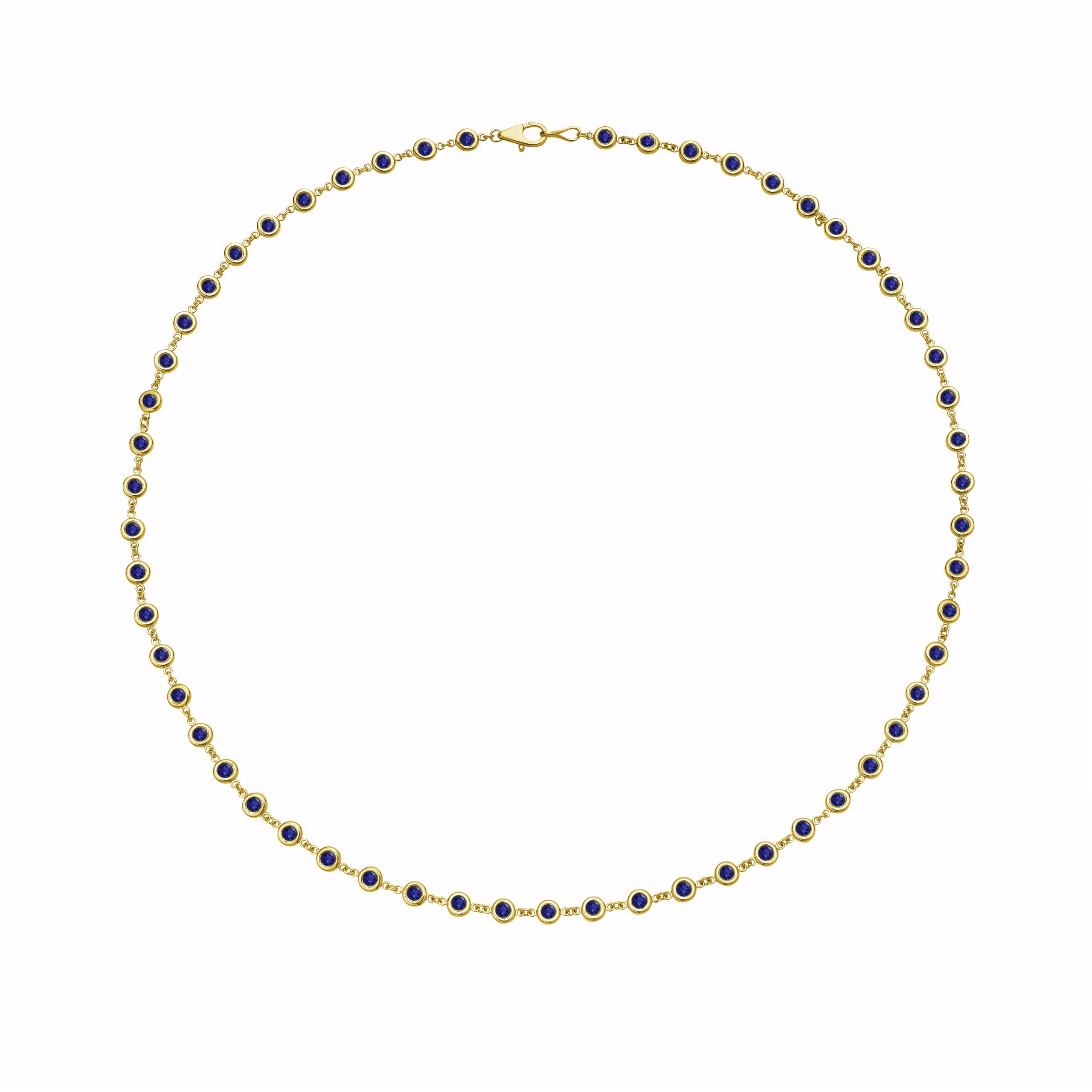 Bezel Set Sapphires by The Yard Necklace