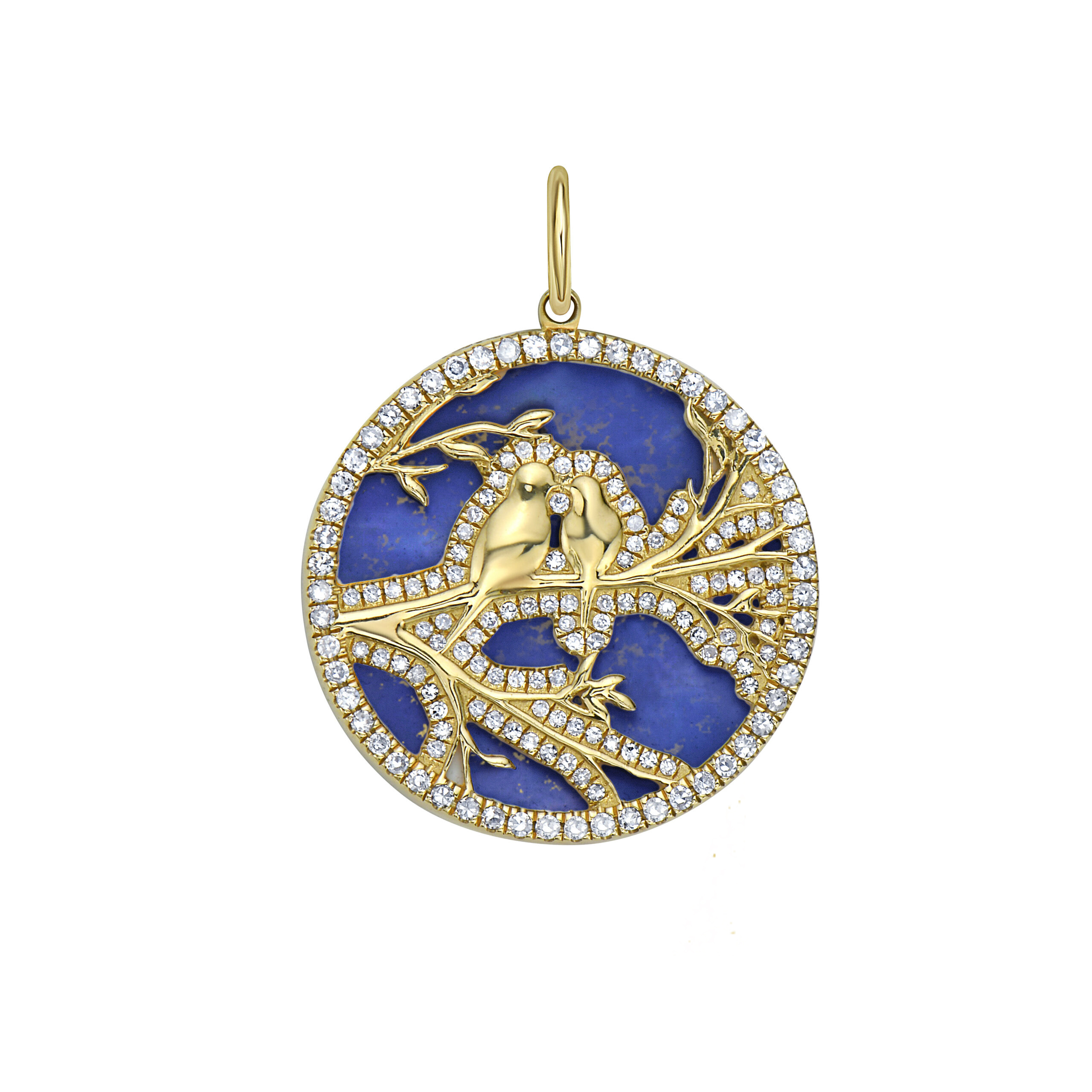 Lovebirds Lapis Lazuli Medallion
