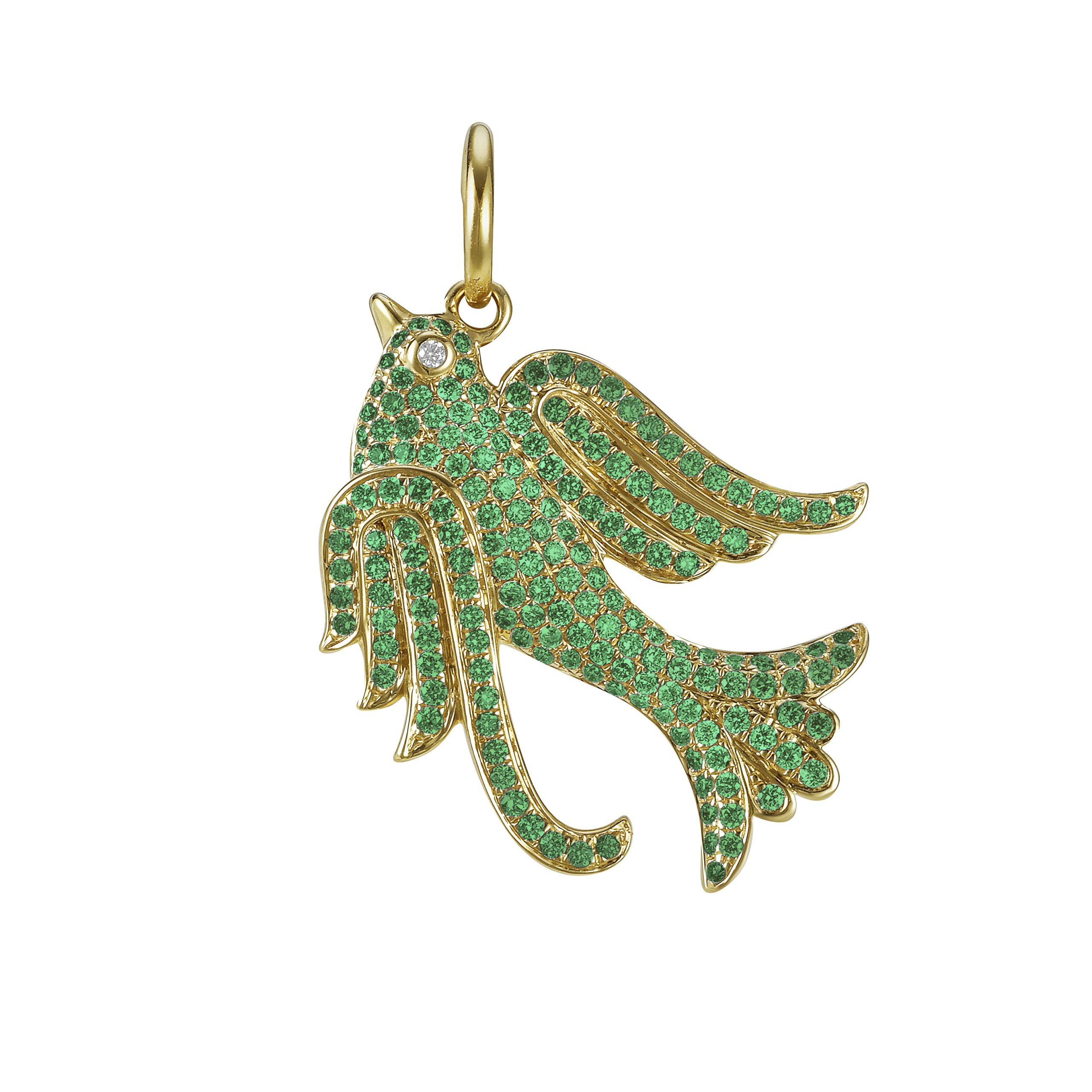 Lovey Baby Bird Emerald Charm